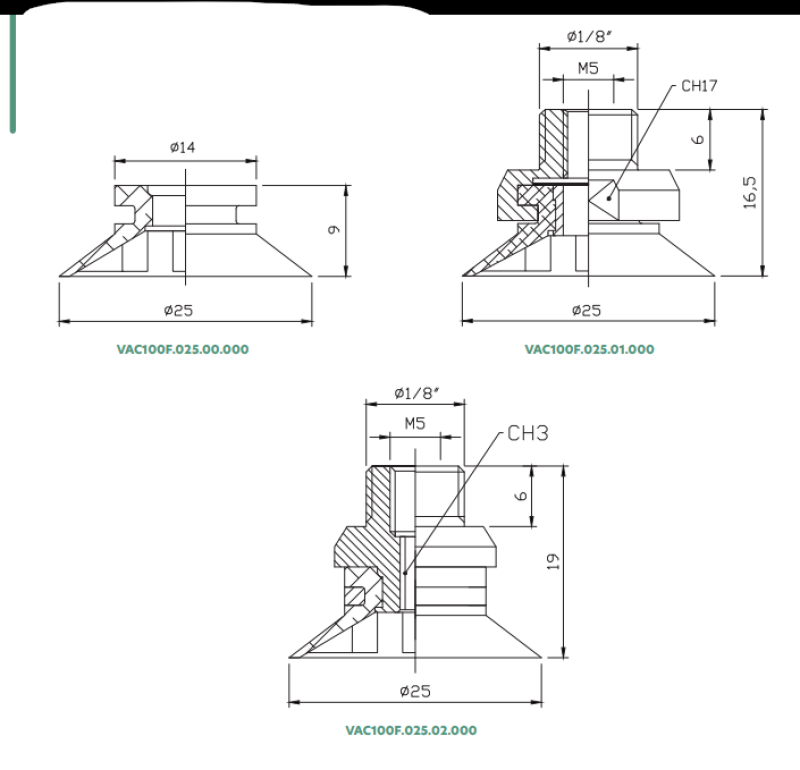 SERIE VAC100F ( diametro 25 )