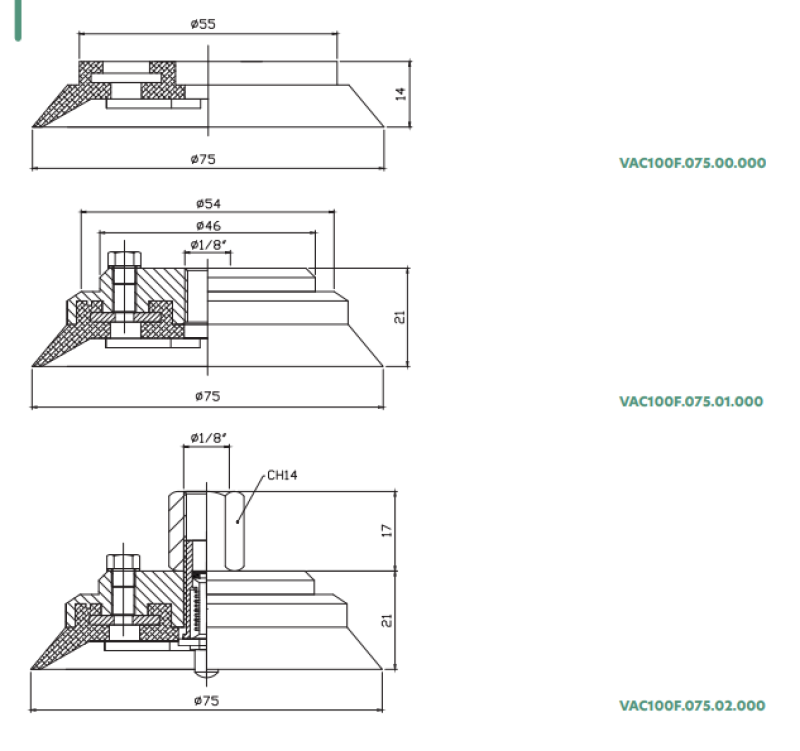 SERIE VAC100F ( diametro 75 )